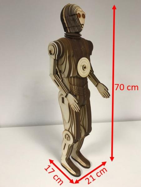 Star Wars - C-3PO Laser Cut model in wood dimension